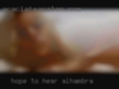Hope to hear in Alhambra from someone soon!